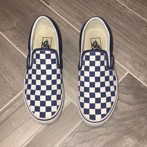 Navy blue checkered vans